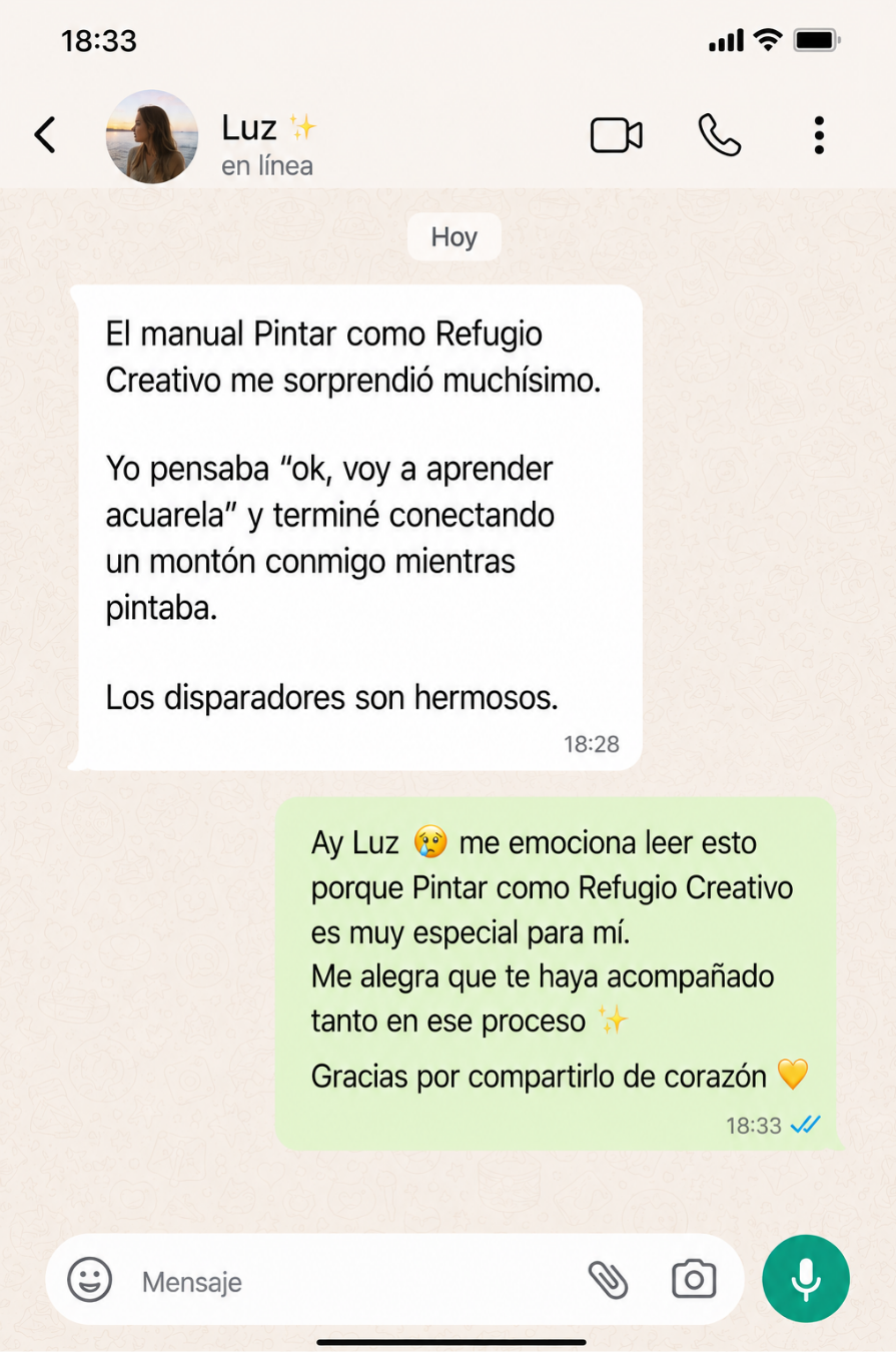 Reseña real por WhatsApp