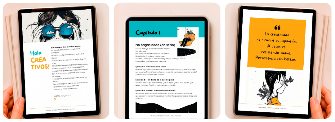 Interior del manual para Creativos en Pausa