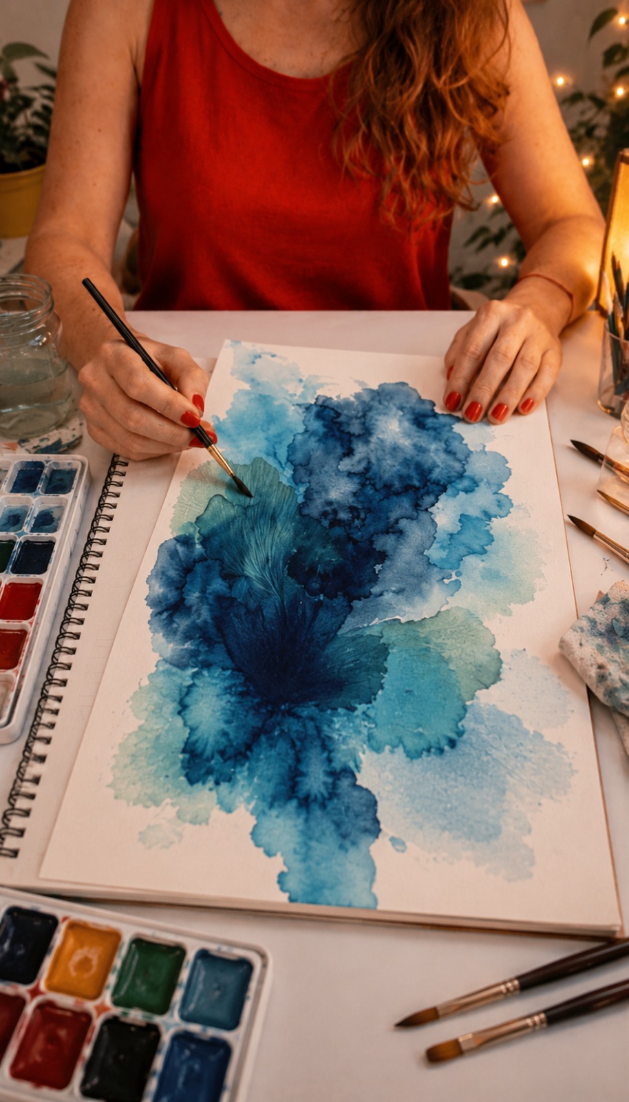 Pintá con acuarela