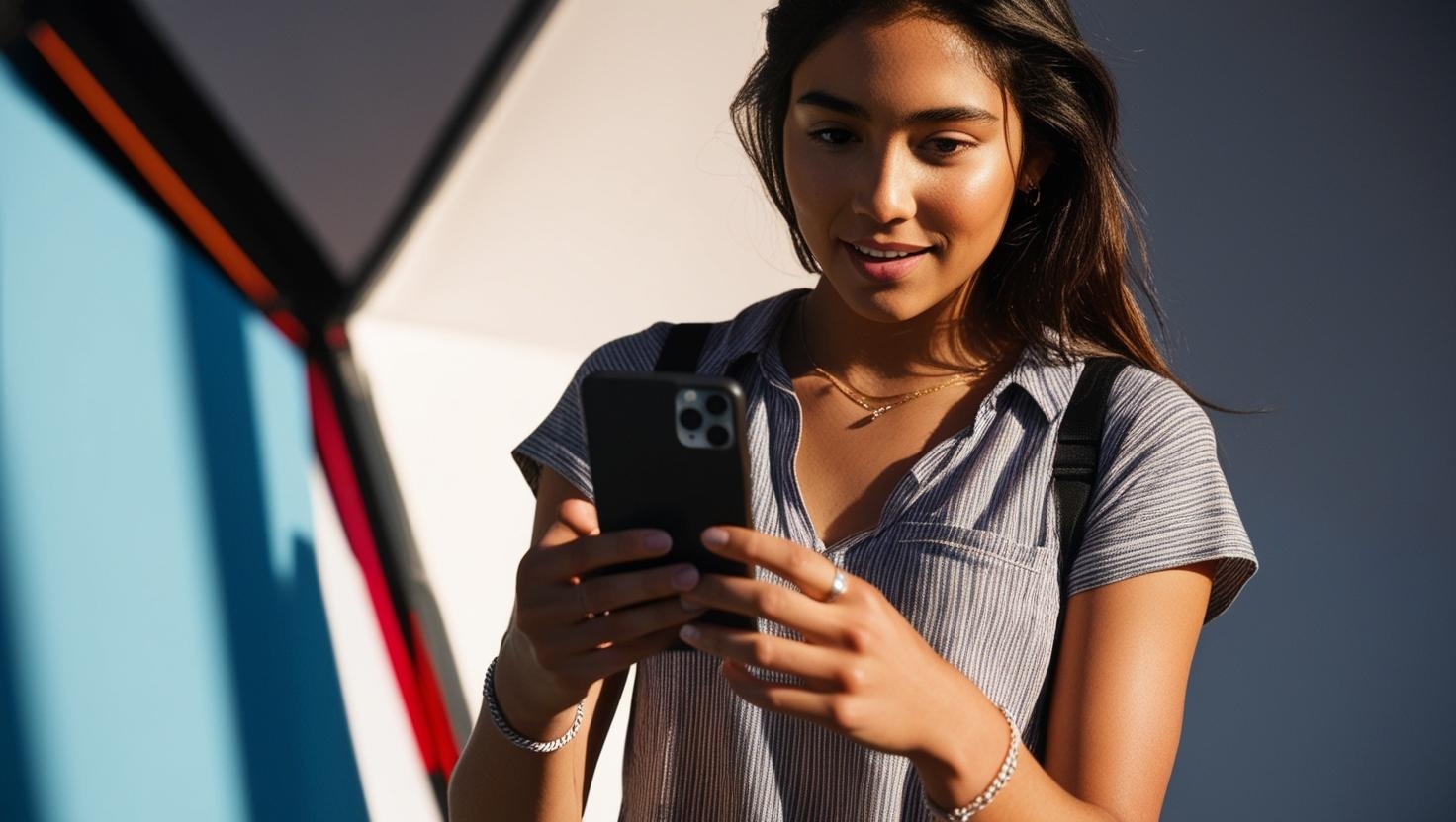 Girl scrolling social media feed on her phone