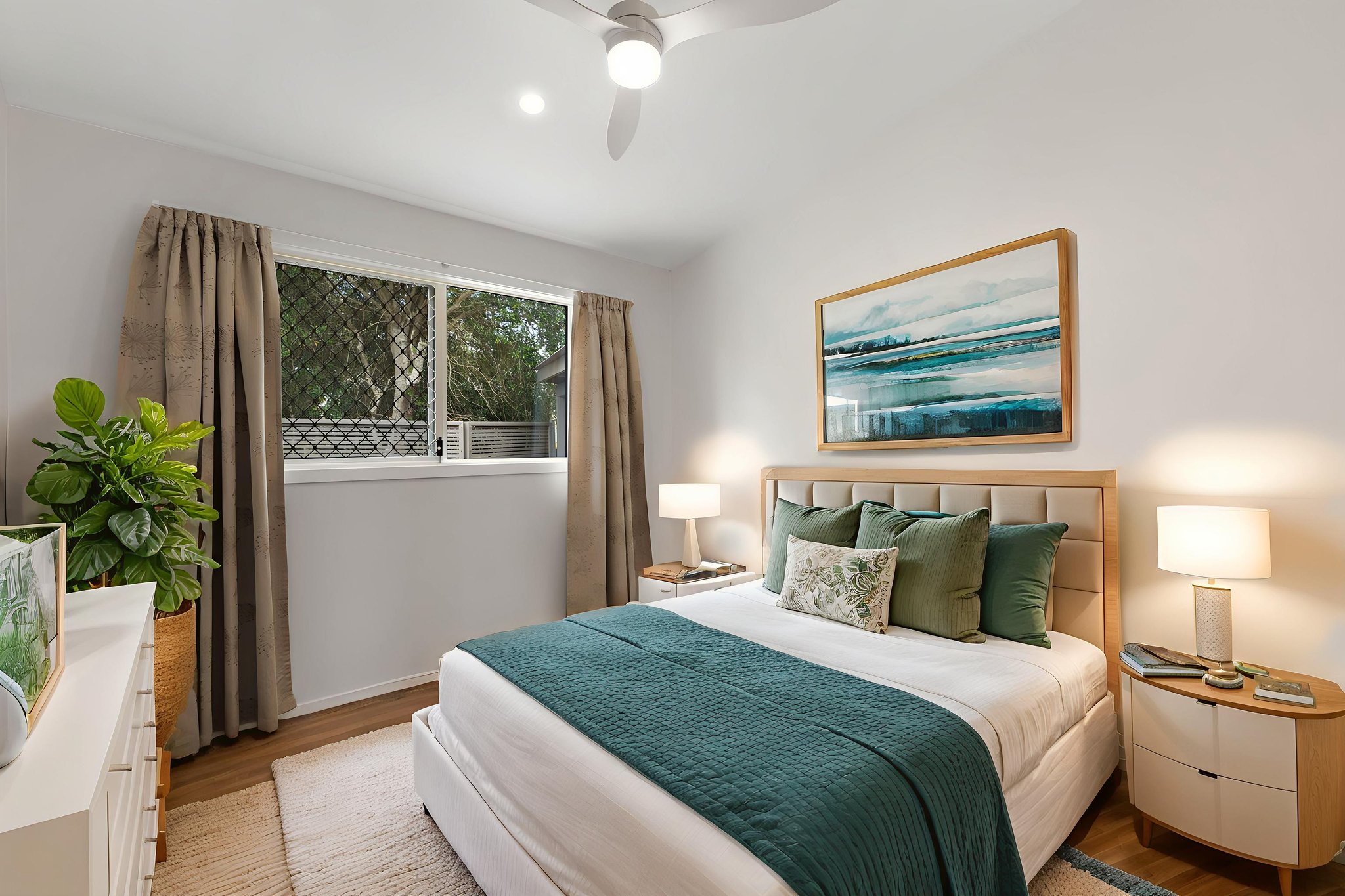Virtual staging bedroom Auckland — after