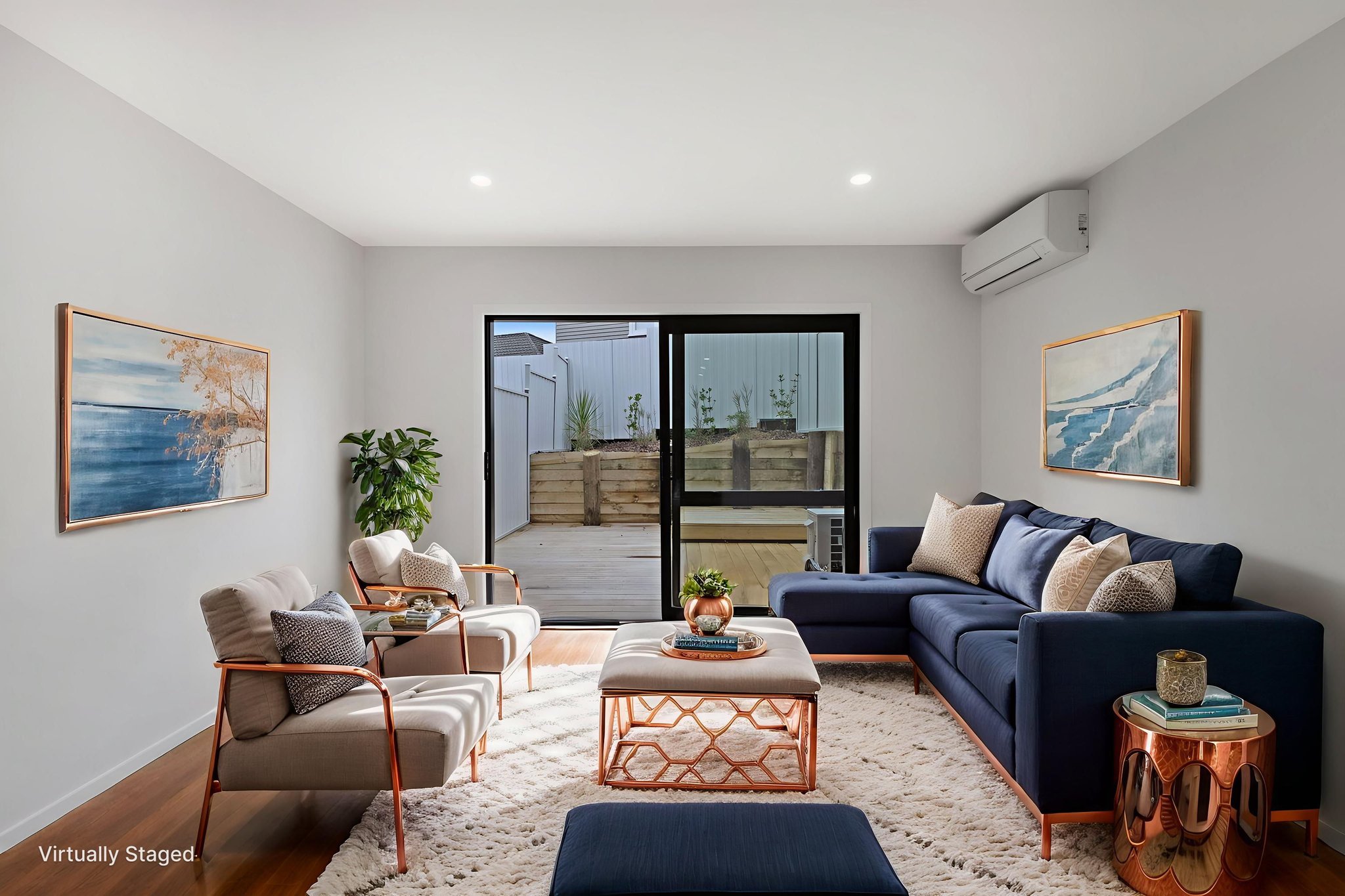 Virtual staging living room Auckland — after