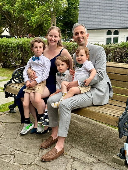 Bashar Basheer with wife Janie and three sons Auckland