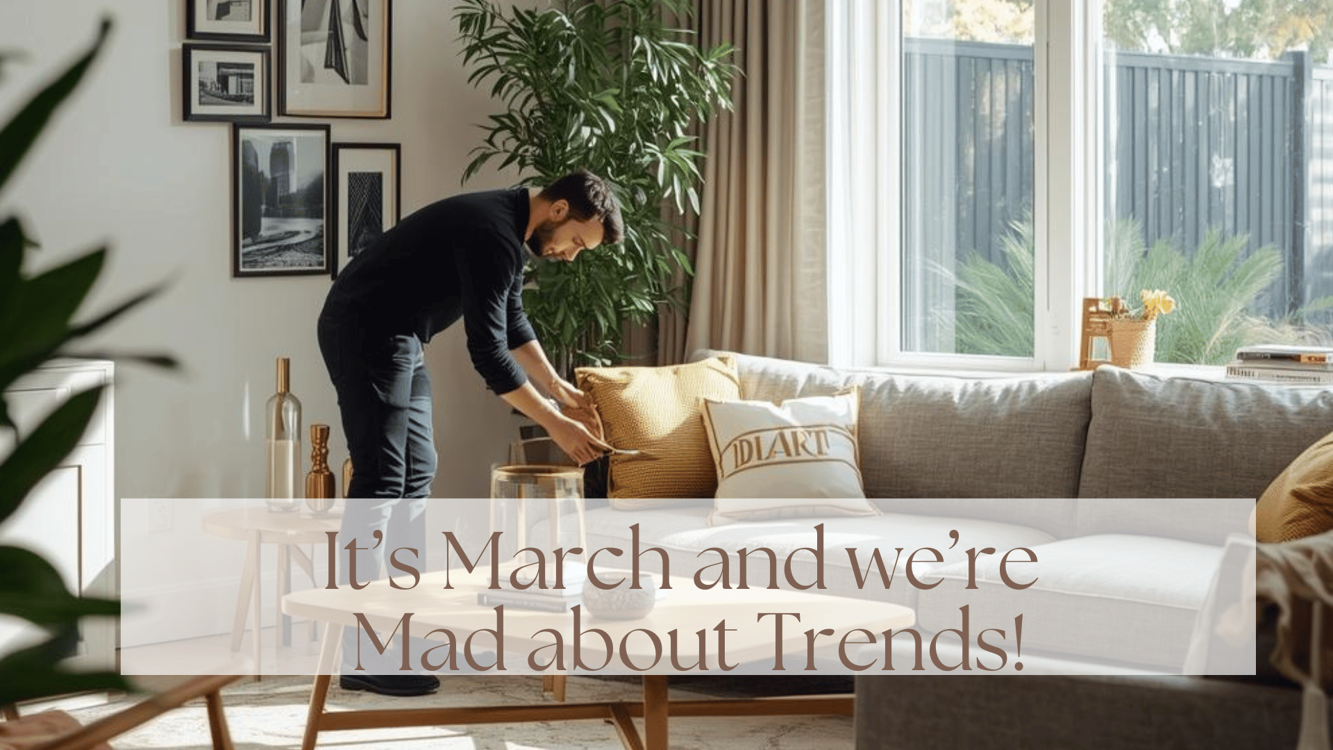 Man arranging a room