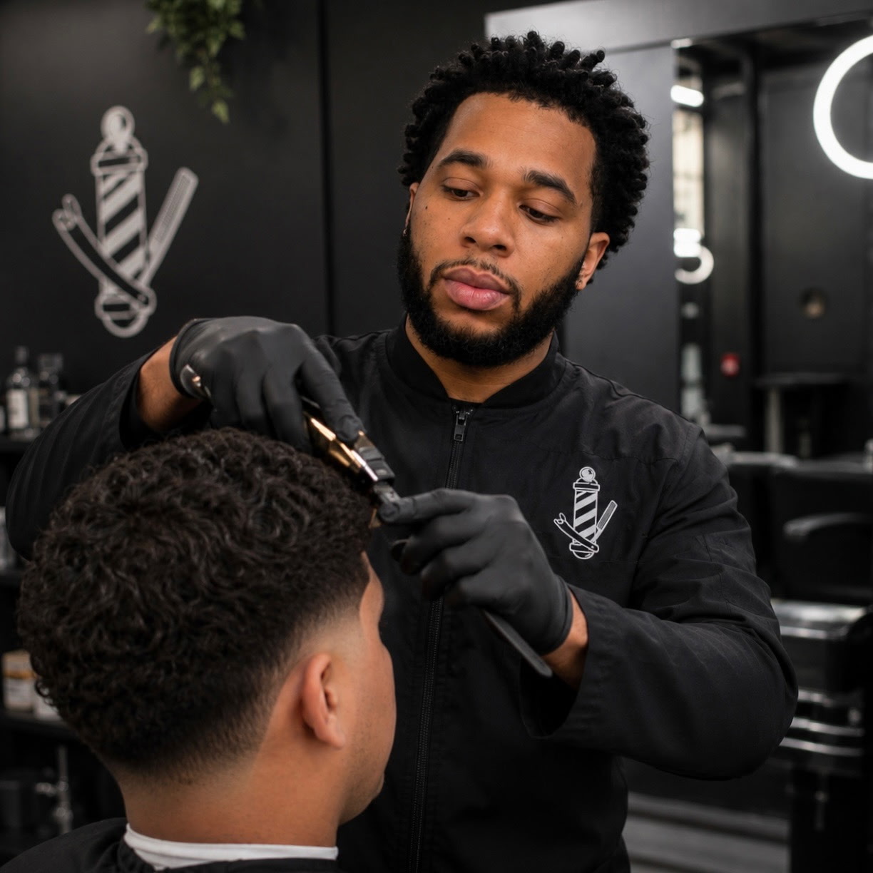 Kyree, barber at Primo's Barber Shop in Jupiter, FL
