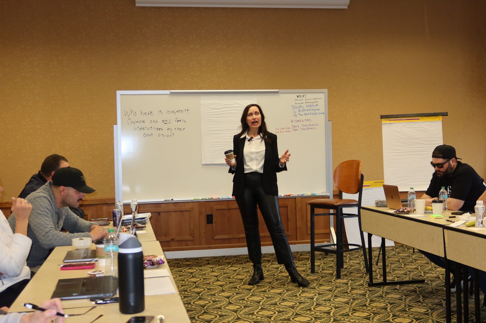 Dana running a leadership workshop