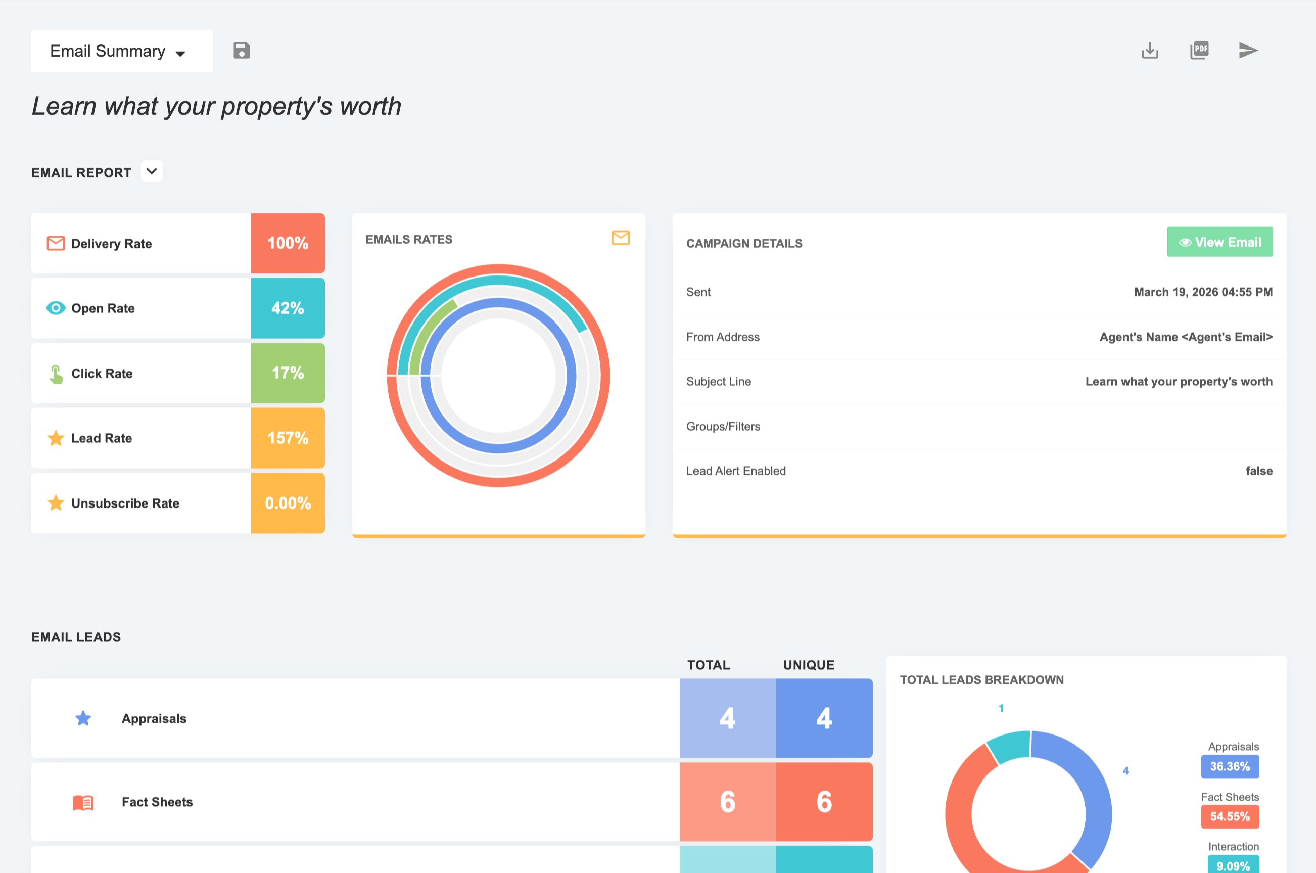 iRealty reporting interface