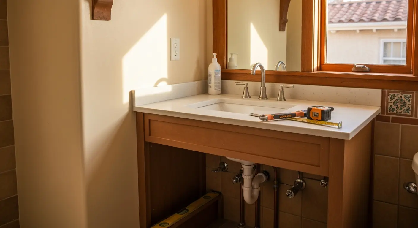 Bathroom vanity installation project