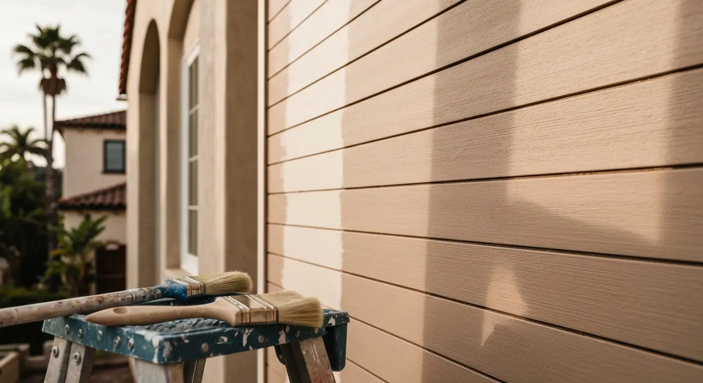 Wood siding painted exterior