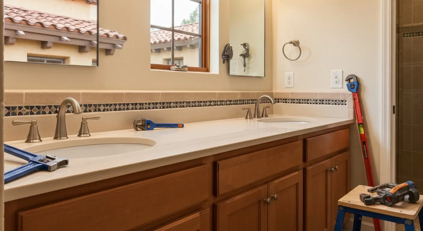 Bathroom vanity installation
