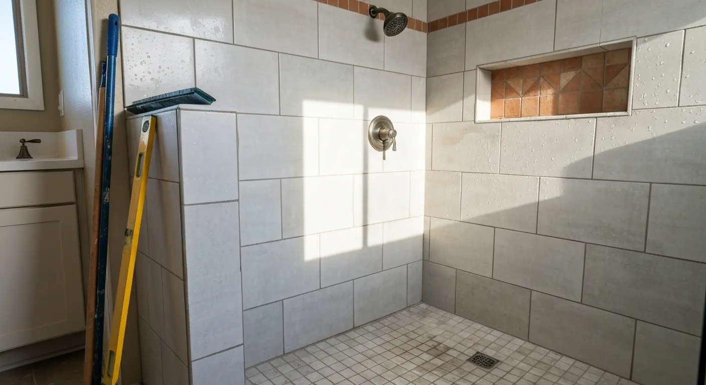 Tile shower installation project
