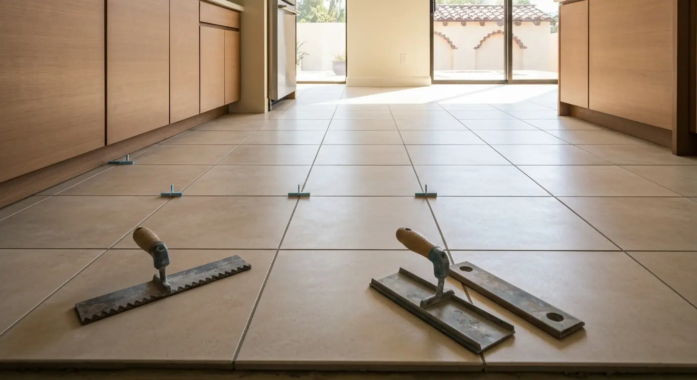 Ceramic tile kitchen floor