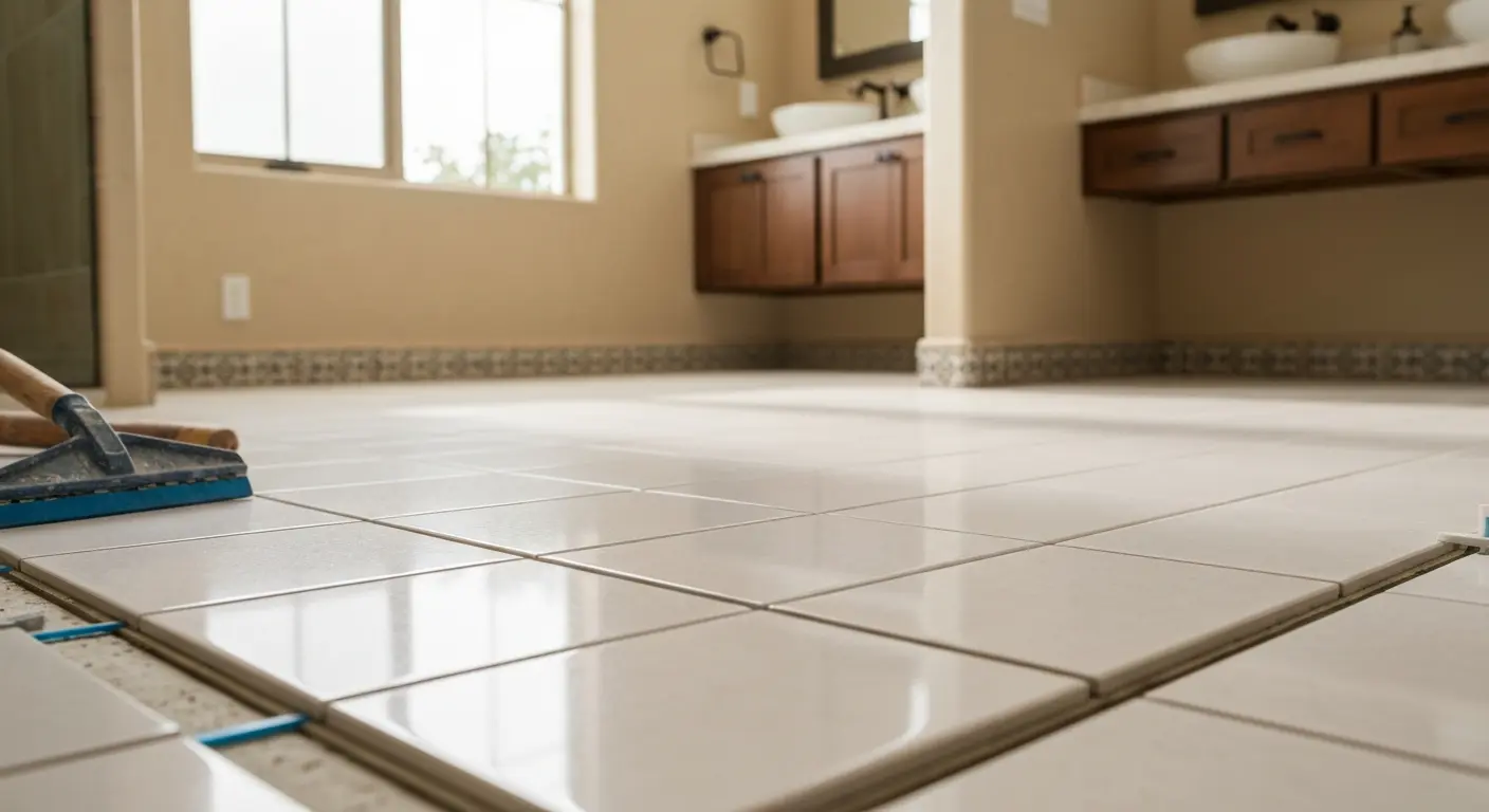 Bathroom flooring installation