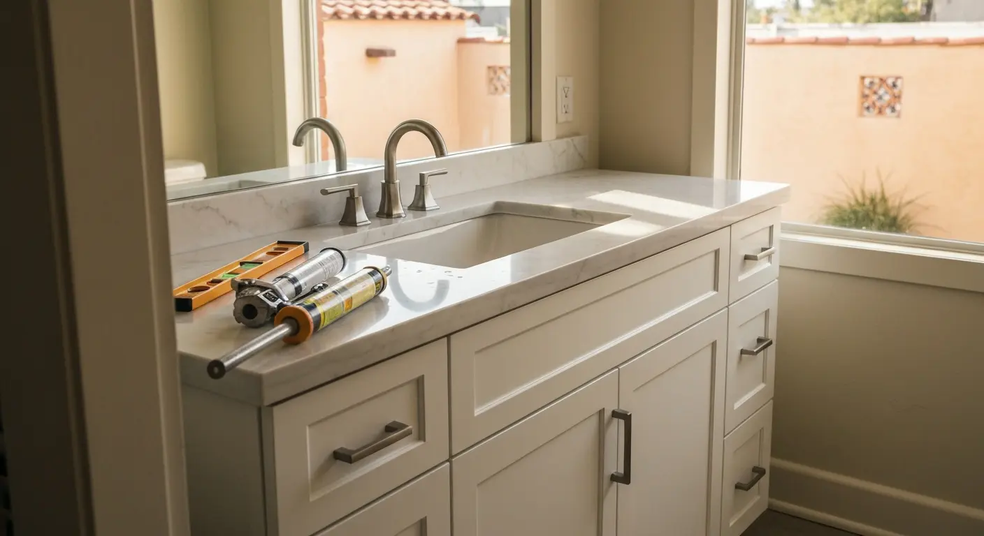 Bathroom vanity installation project