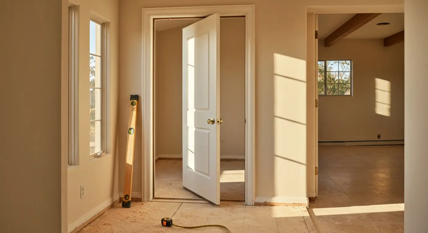 Door frame installation and trim work