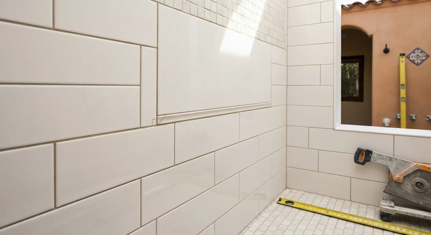 Tile shower installation detail
