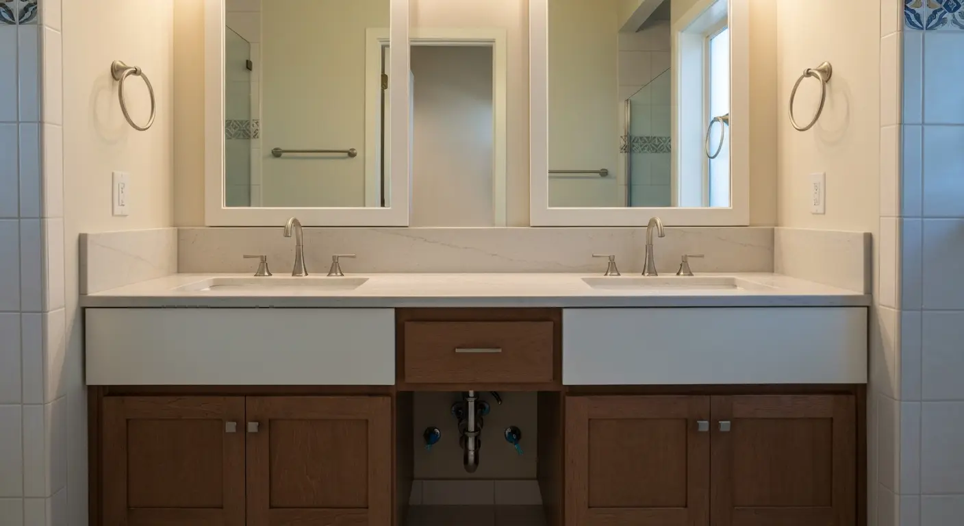 Custom bathroom vanity placement