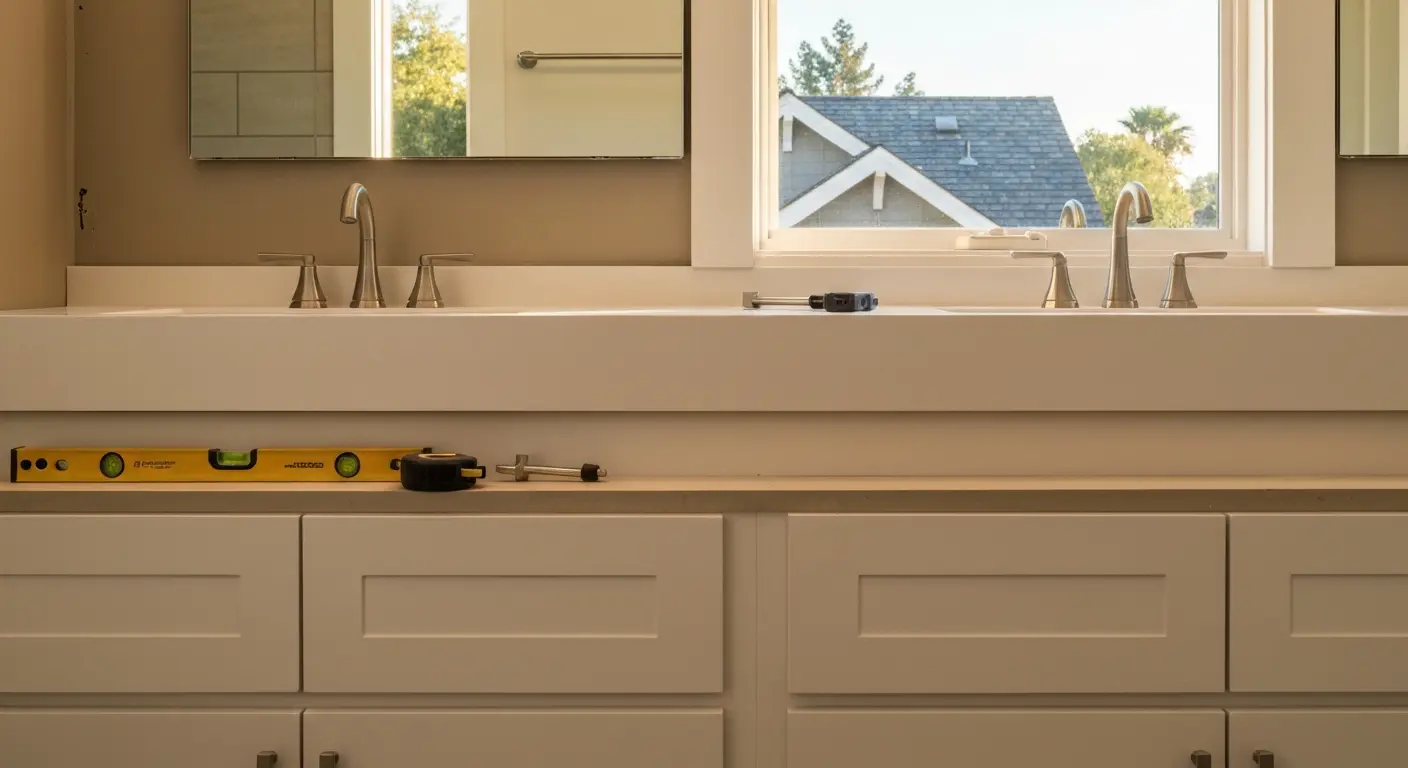 Bathroom vanity installation