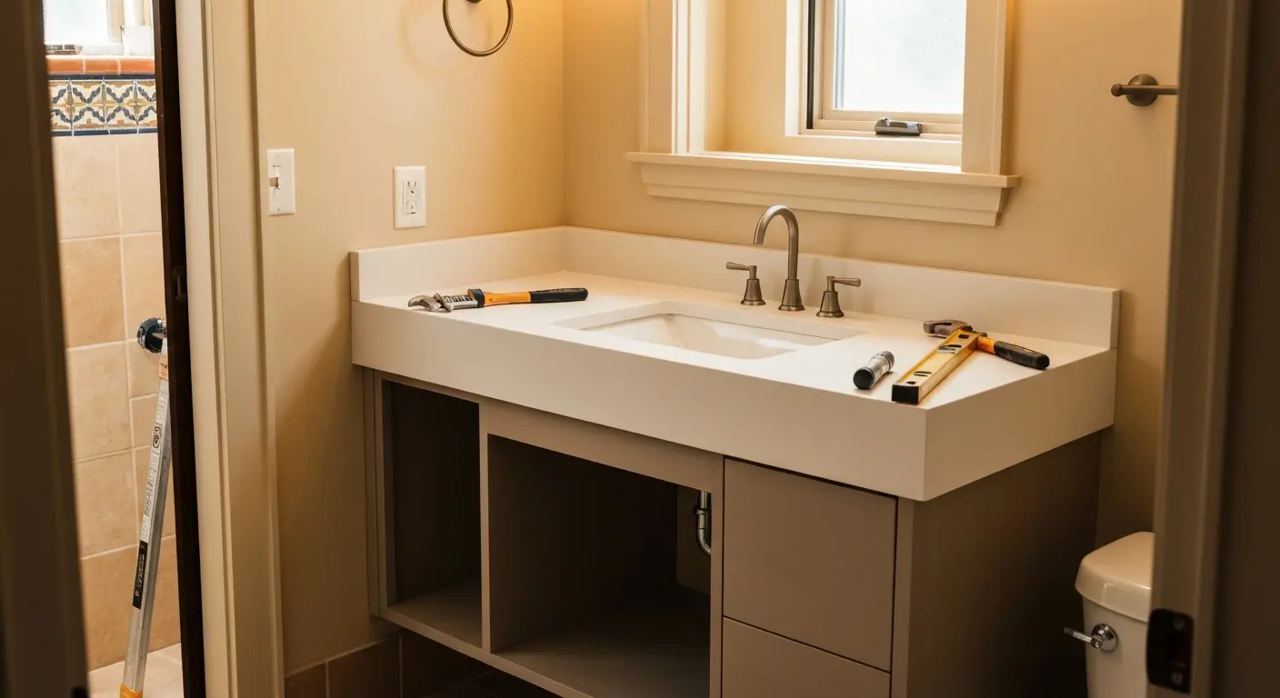 Bathroom vanity installation