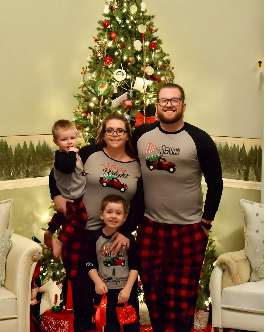 Rudy and Amanda with their family at Christmas