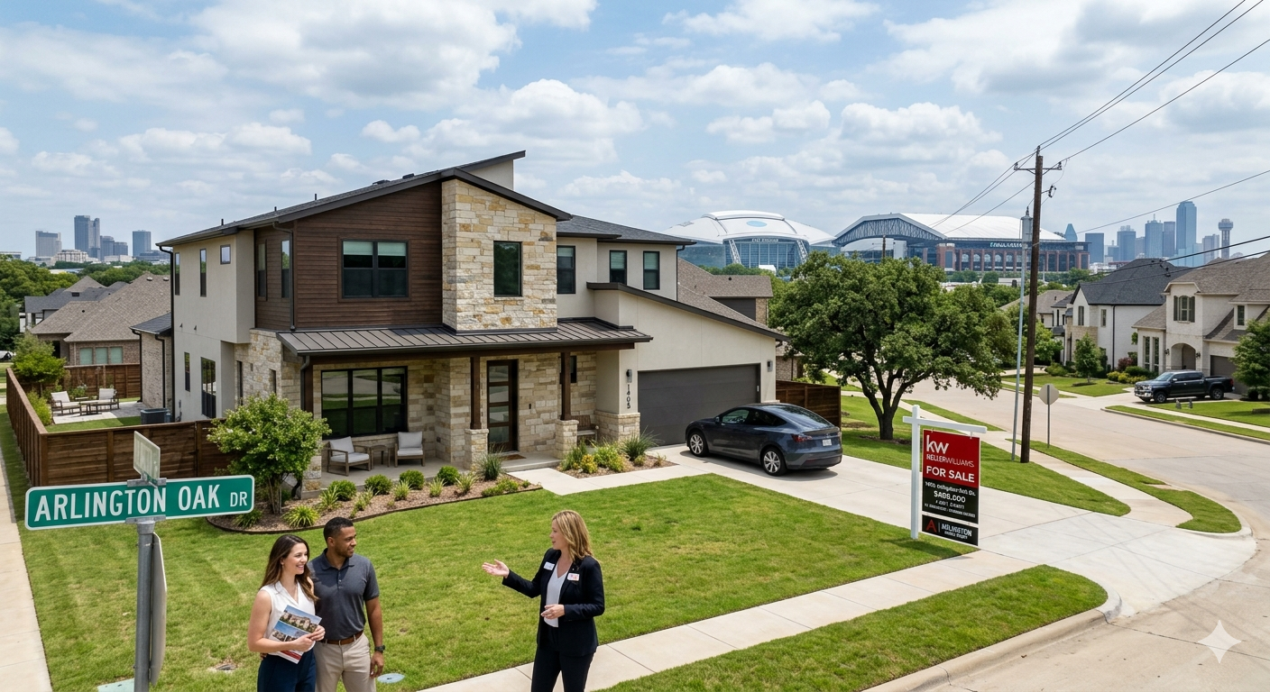 Arlington Texas home for sale with real estate agent helping buyers understand the local DFW market, neighborhood location, pricing, and homebuying strategy.