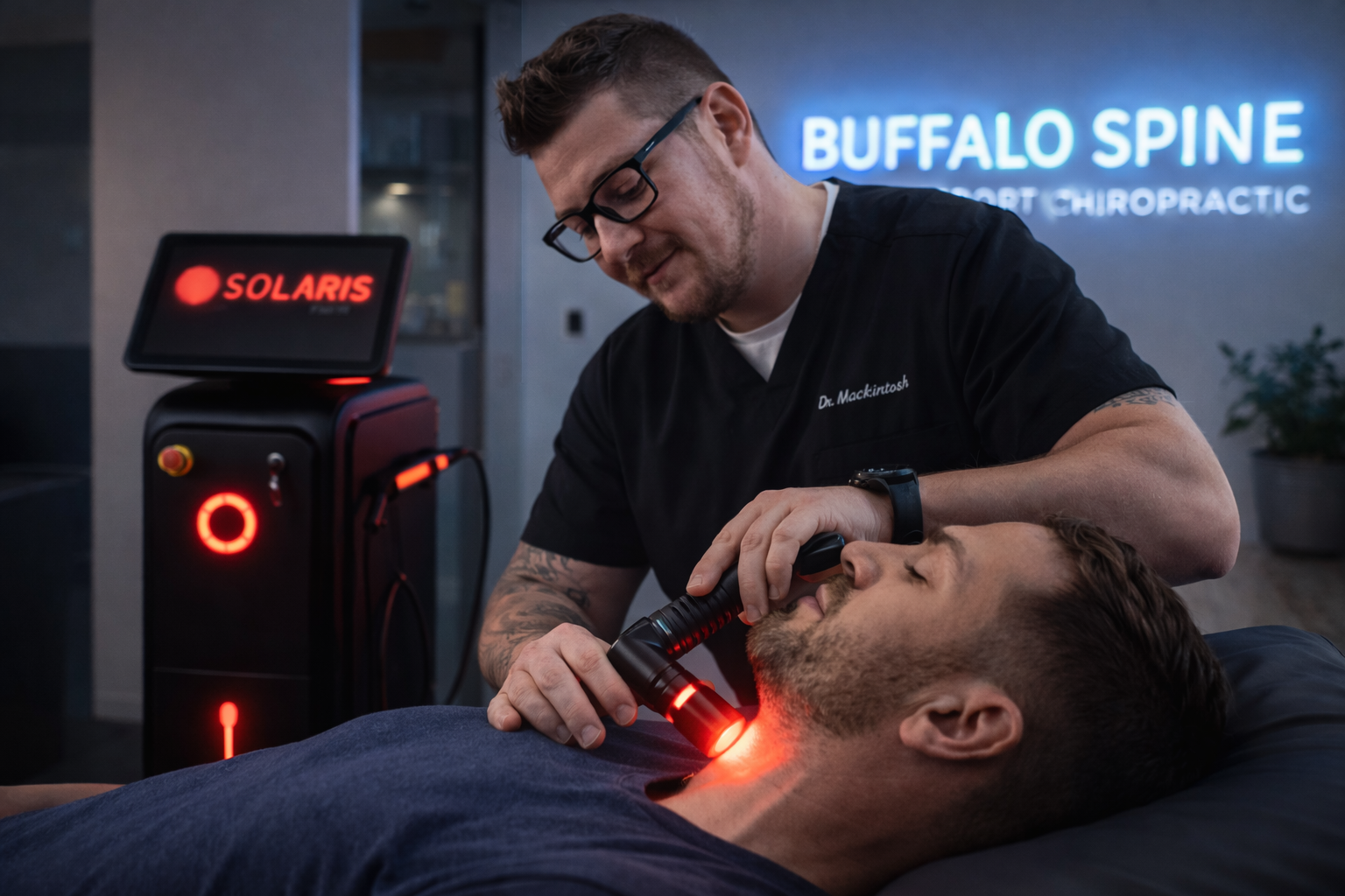 dr mac treating a man on the treatment table