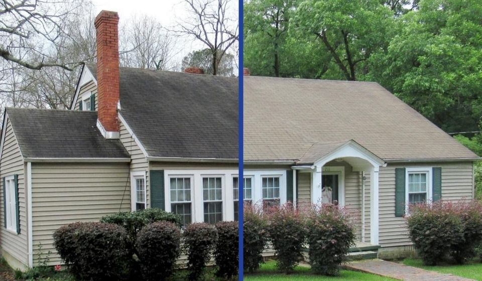 Roof before and after RenueIT17 treatment