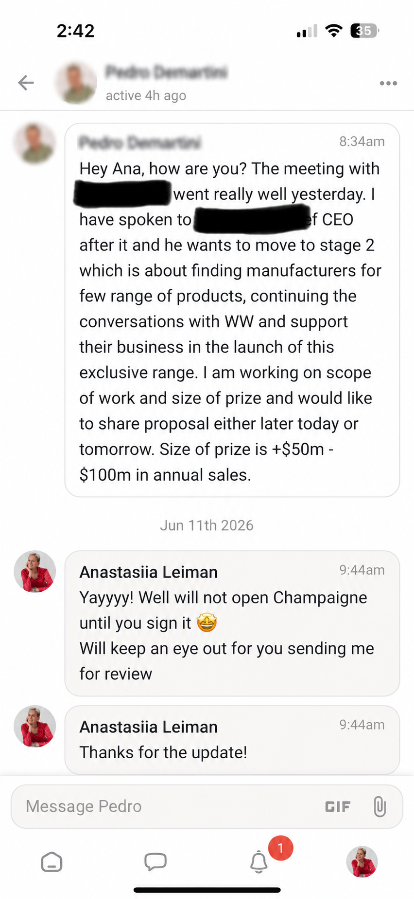 Client testimonial