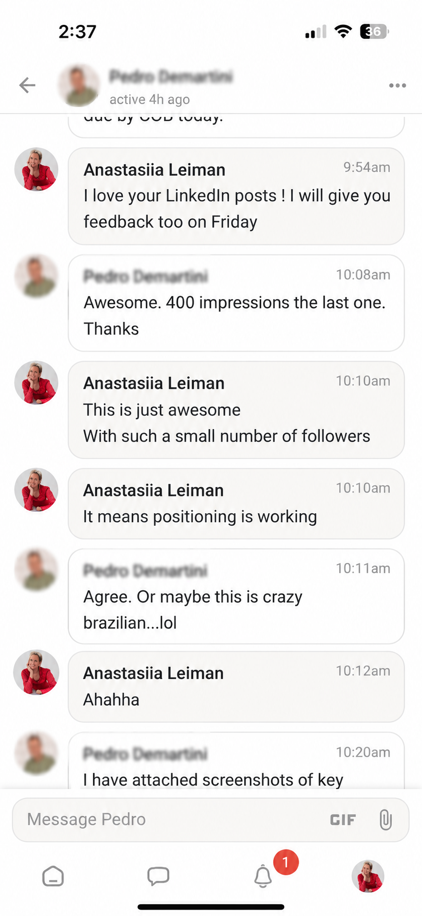 Client testimonial