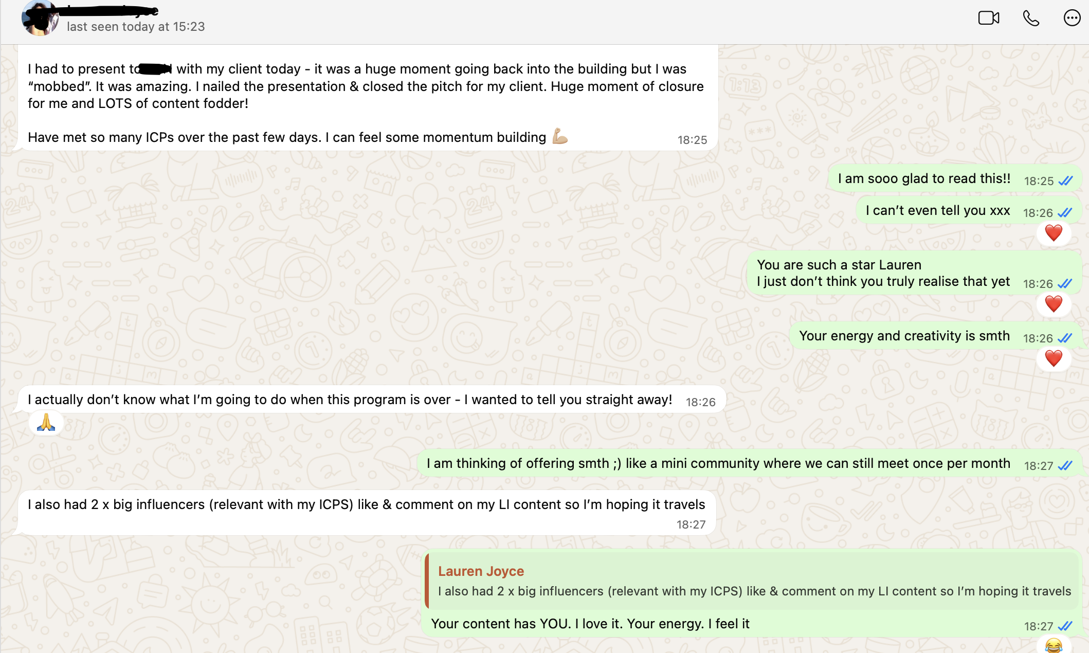 Client testimonial