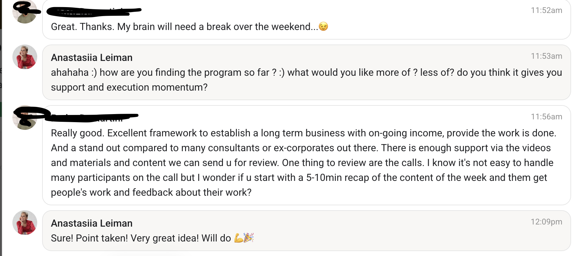 Client testimonial
