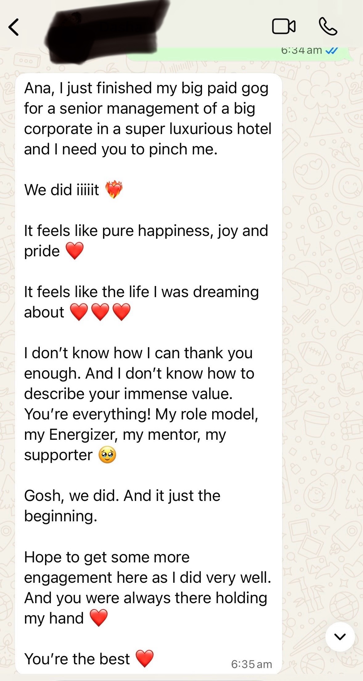 Client testimonial