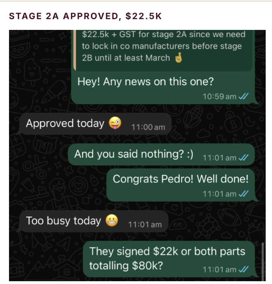 Client testimonial screenshot