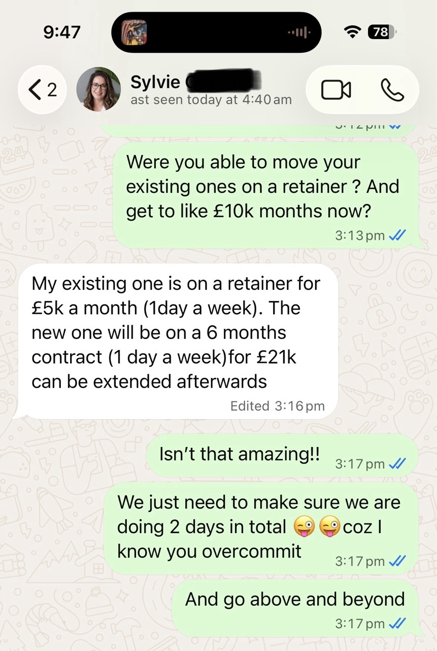 Client testimonial screenshot