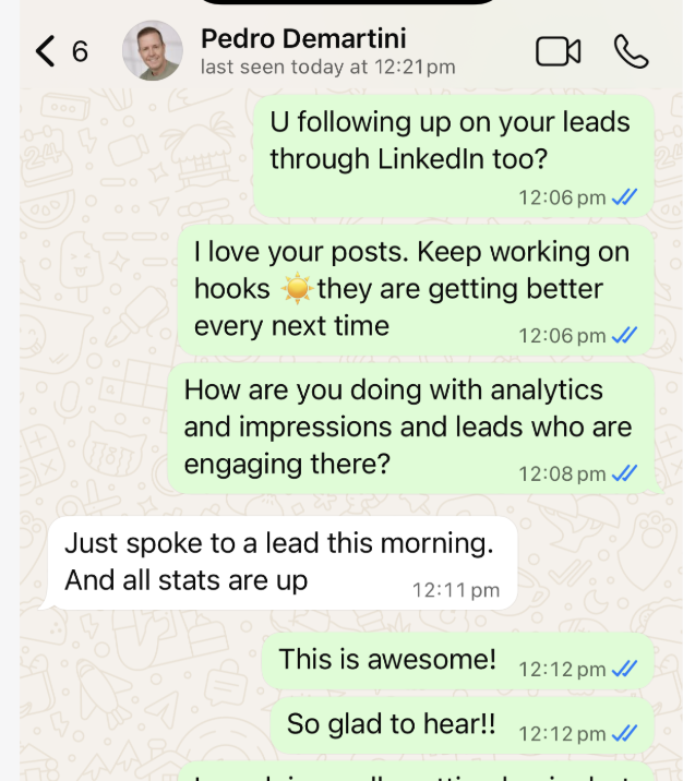 Client testimonial screenshot
