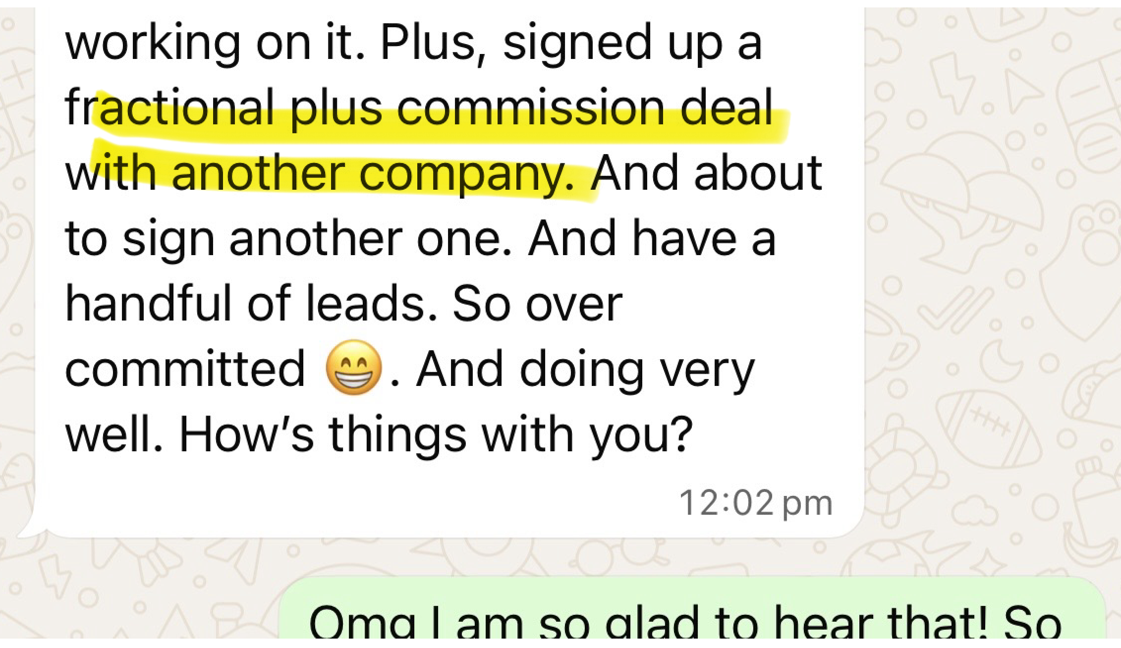 Client testimonial screenshot