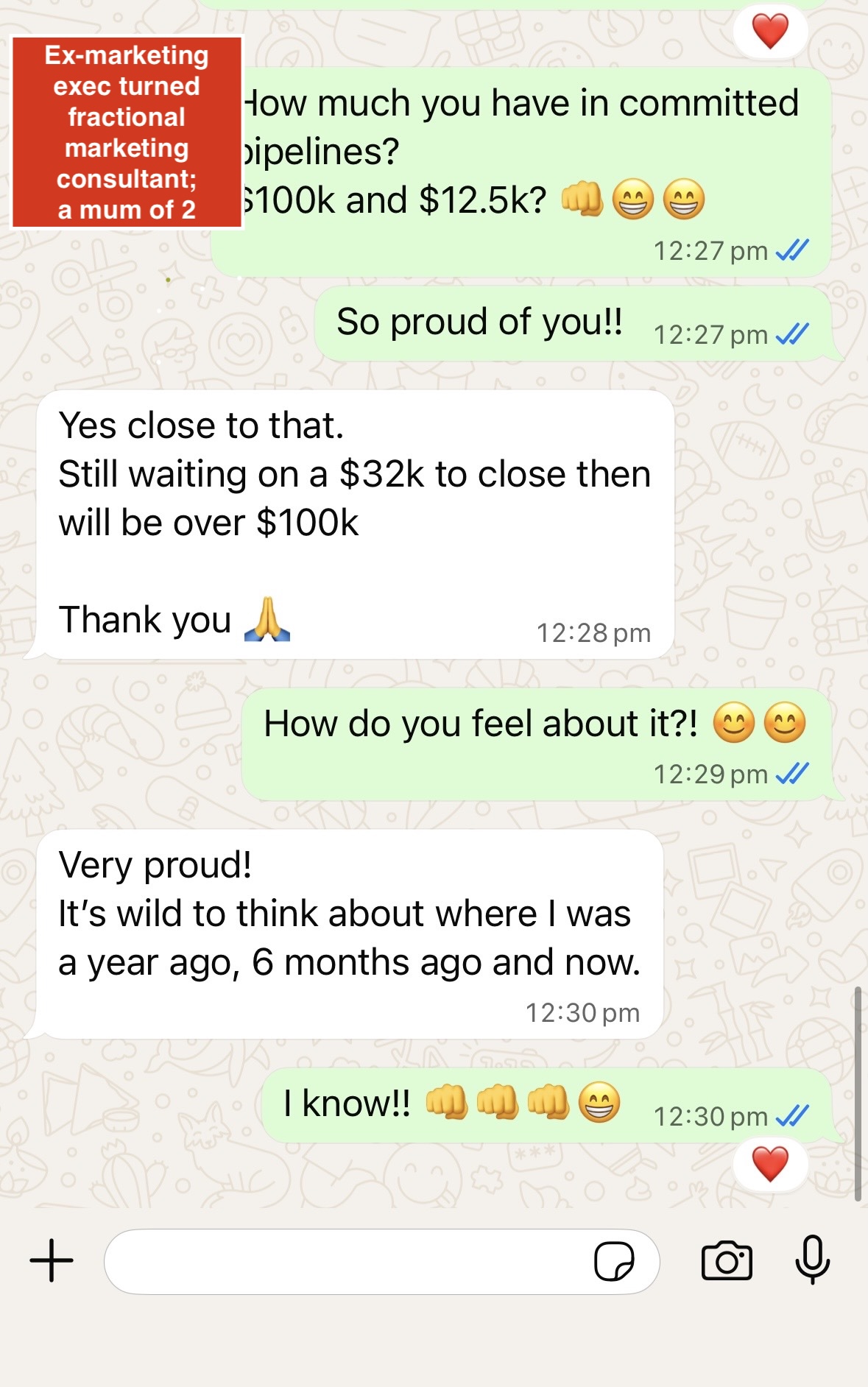 Client testimonial screenshot