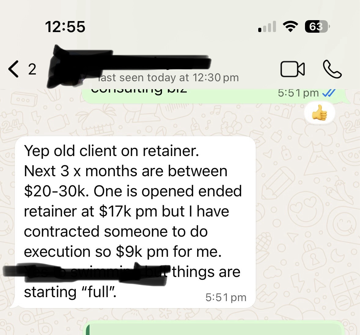 Client testimonial screenshot