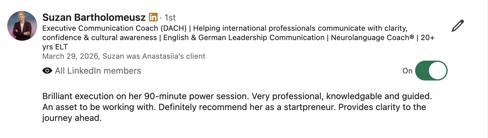 Client testimonial screenshot