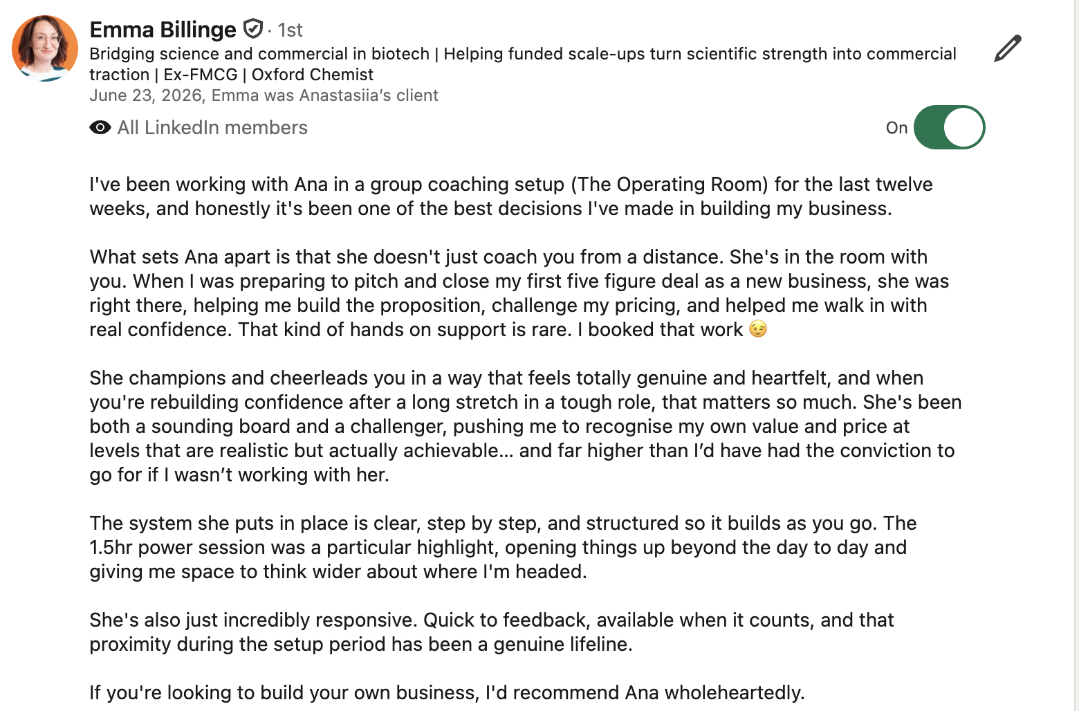 Emma B's story