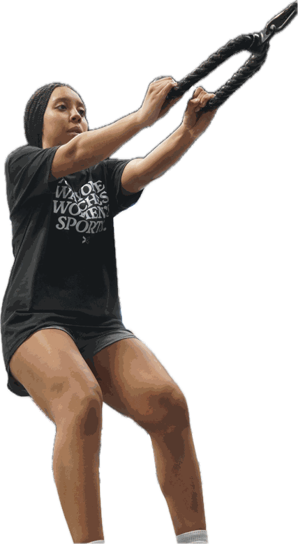 Athlete performing a rope pull