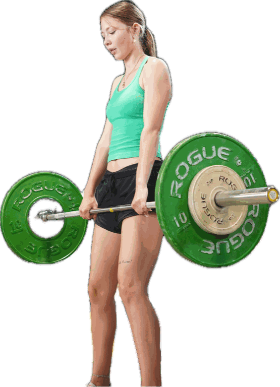 Athlete performing a barbell deadlift