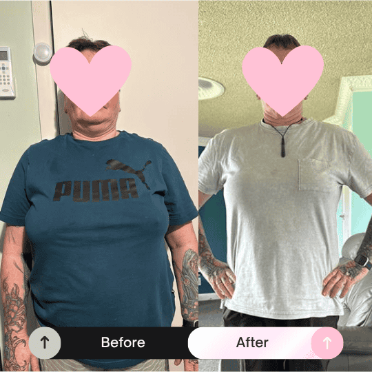 Before and after transformation