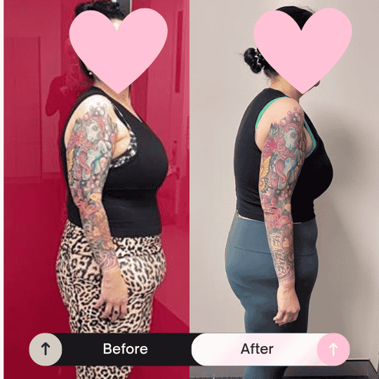 Before and after transformation