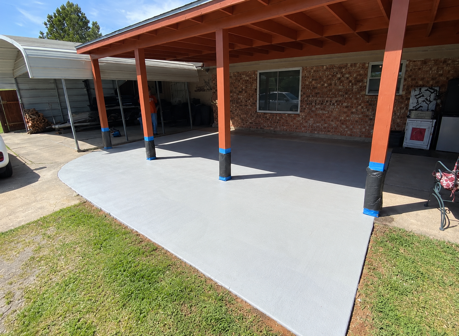 Backyard Patio Refinish — after: Full Flake Polyaspartic System by DFW Epoxy Finest