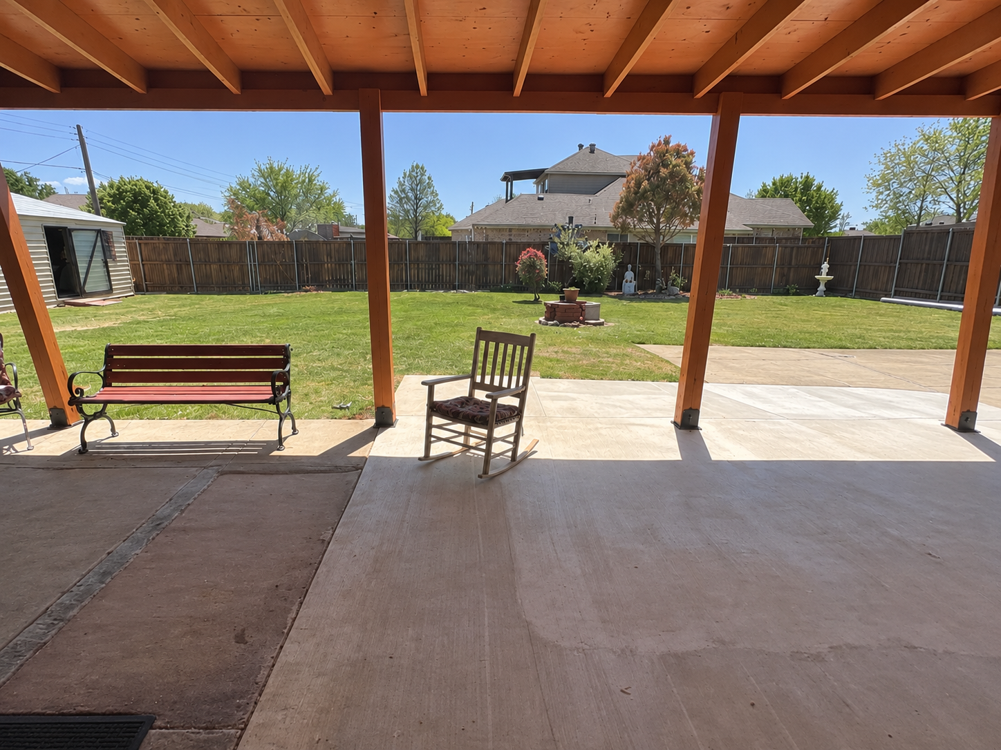 Backyard Patio Refinish — before preparation by DFW Epoxy Finest