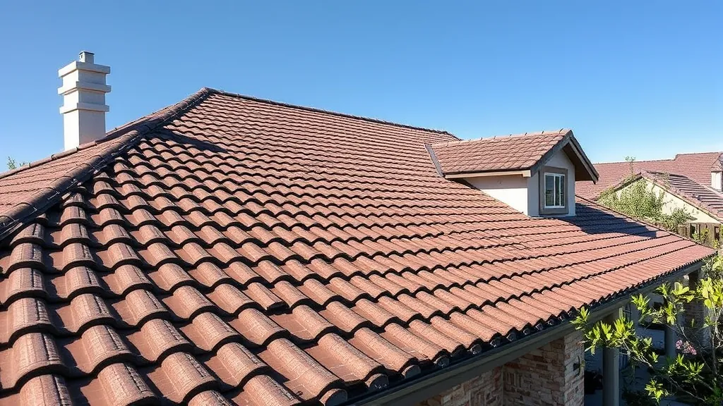 Roofing in Newman, CA with a blue sky and construction workers on the roof.