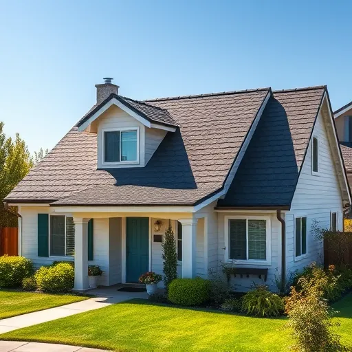 Completed roofing installation in Westley CA features dark shingles on an energy-efficient home with a manicured lawn.