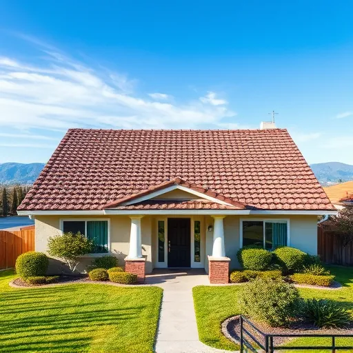 Perfectly completed asphalt shingle roof in Valley Home CA on a well-maintained house with lush yard and mountain background