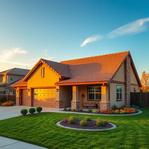 Completed roofing project in French Camp CA showcasing a modern home with quality shingles and vibrant landscaping.